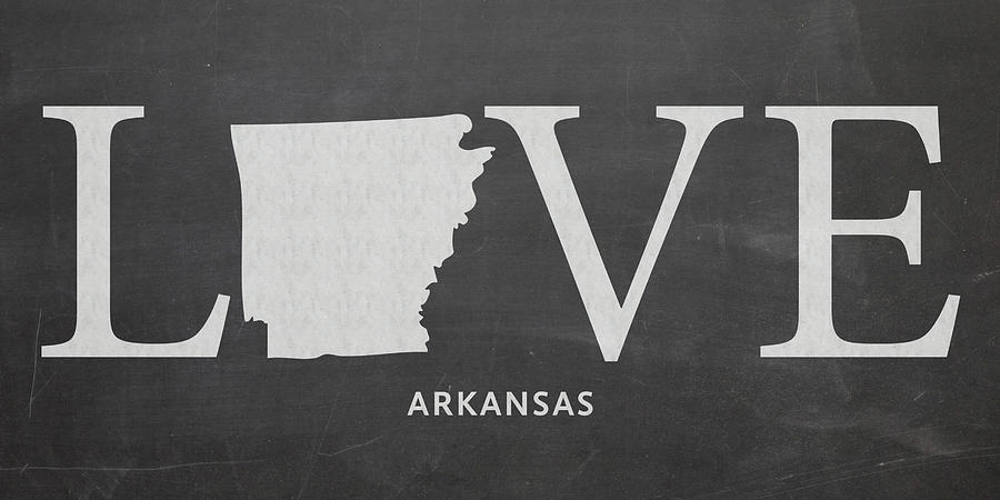 Arkansas Map Mixed Media - AR Love by Nancy Ingersoll