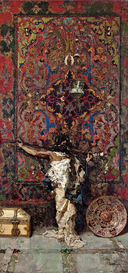 Arab before a Tapestry Painting by Mariano Fortuny