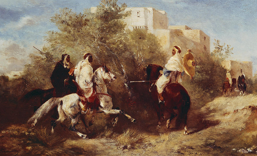 Arab Painting - Arab Horsemen by Eugene Fromentin Arab Painting - Arab Horsemen by Eugene Fromentin