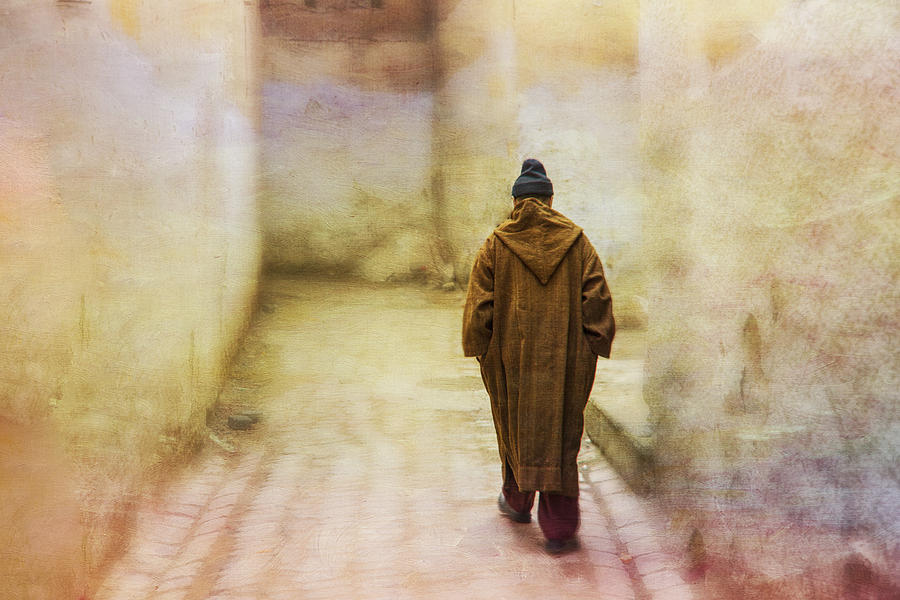 Arab man walking - Morocco 2 Tapestry - Textile by Kathy Adams Clark