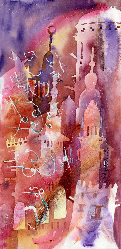 Arabesque Architecture Painting by Beena Samuel