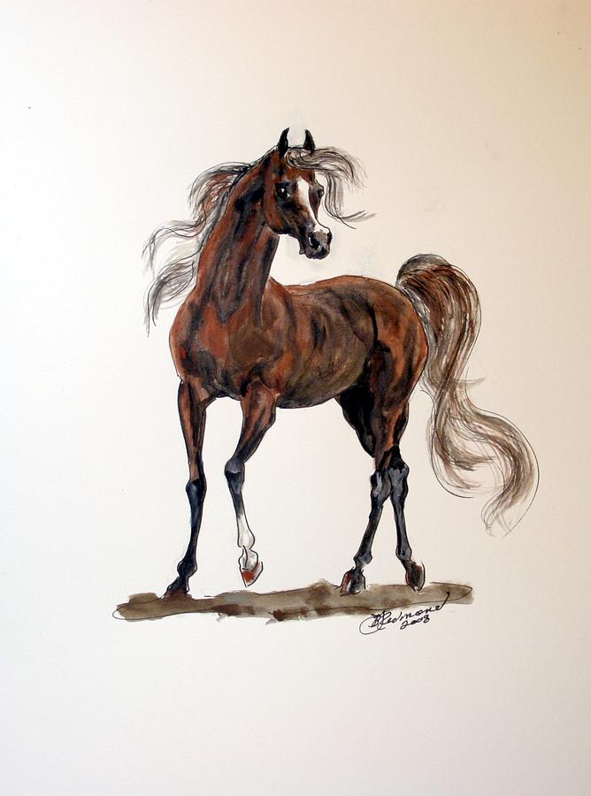 Horse Painting - Arabian by BJ Redmond