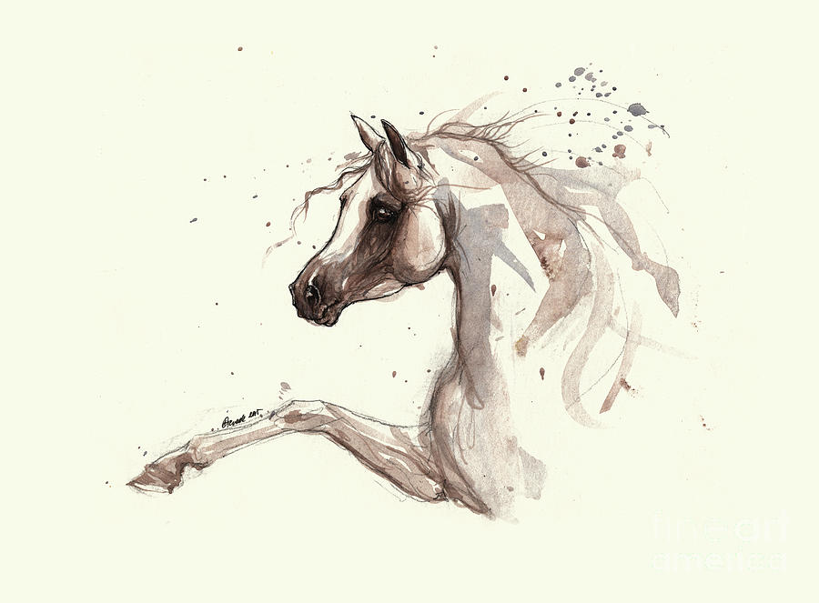 Arabian Horse 2015 01 02 Gg Painting by Ang El
