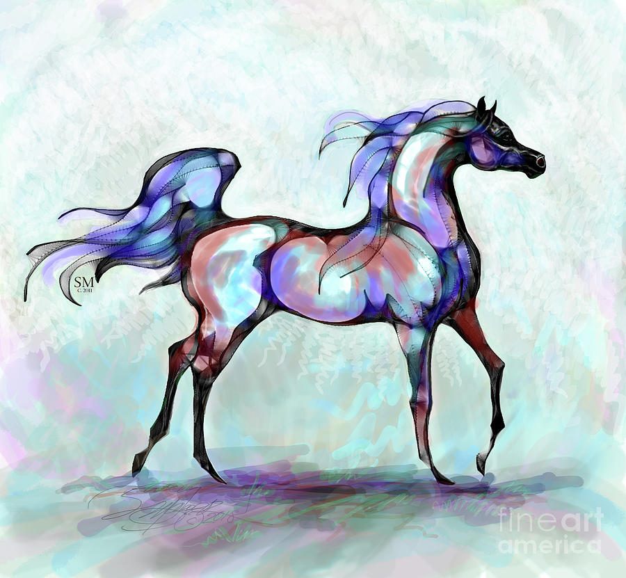 Arabe Digital Art - Arabian Horse Overlook by Stacey Mayer