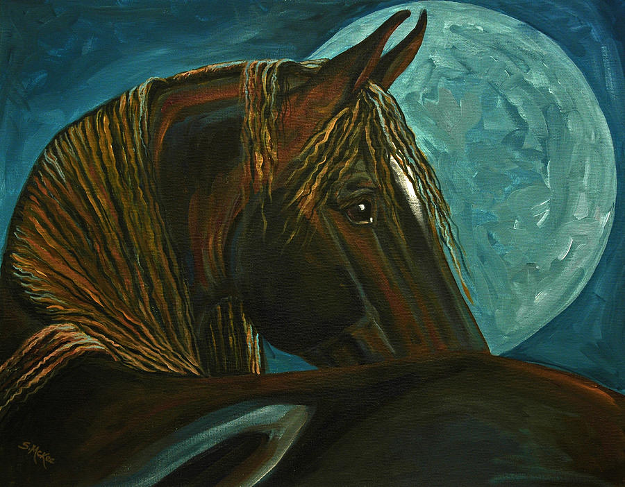 Arabian Moon Painting by Suzanne McKee