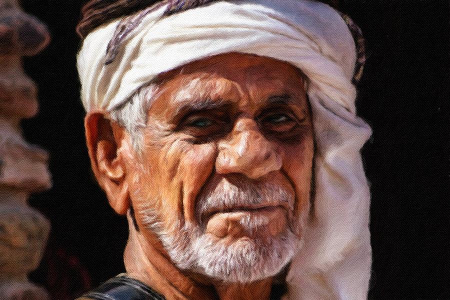 Arabian old man Painting by Vincent Monozlay