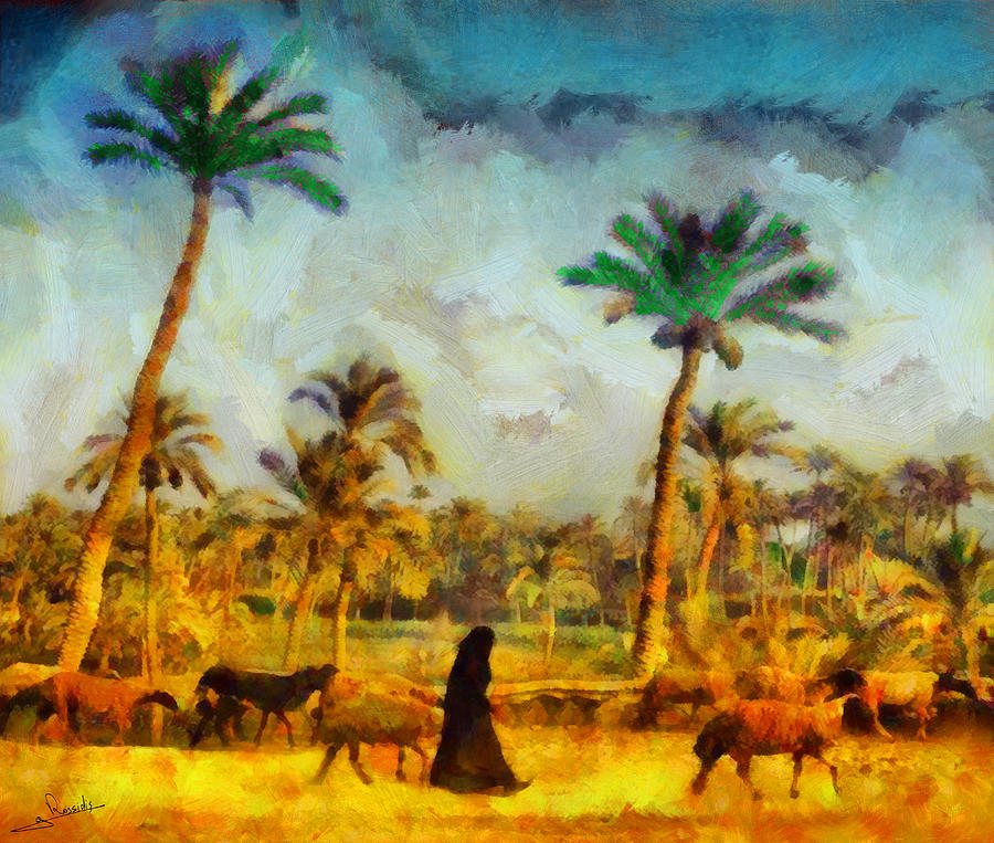 Arabian shepherd Painting by George Rossidis
