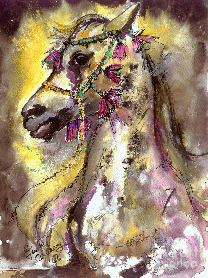 Arabian Stallion  Painting by Ginette Callaway