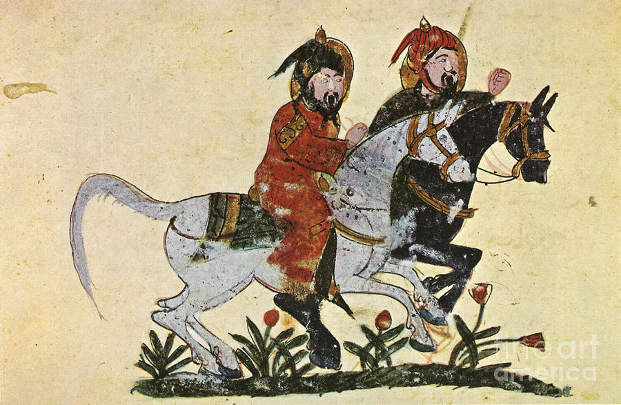 Arabic Horseman 1210 Painting by Granger