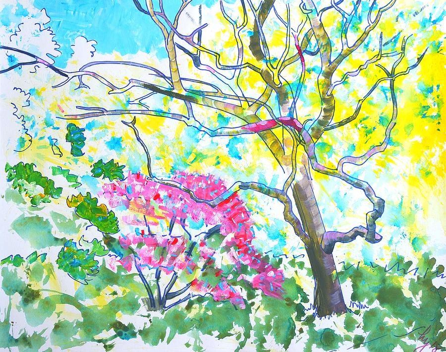 Arboretum trees Mixed Media by Mike Jory