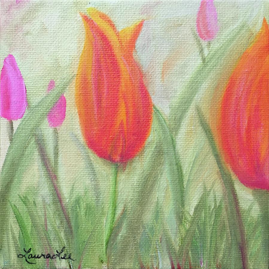 Arboretum Tulips Painting by Laura Drumwright - Fine Art America