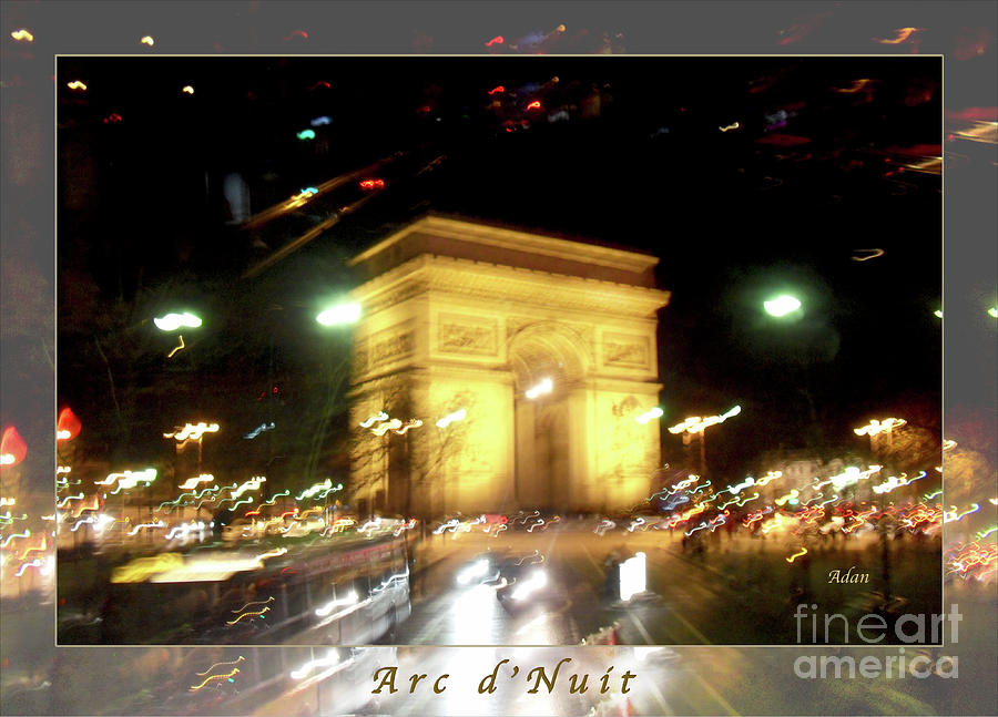 Arc de Triomphe by Bus Tour Greeting Card Poster v2 Photograph by Felipe Adan Lerma