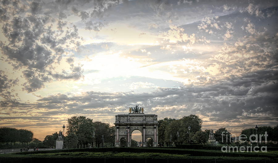 Arc de Triomphe Carousel Paris Louvre Landscape  Photograph by Chuck Kuhn
