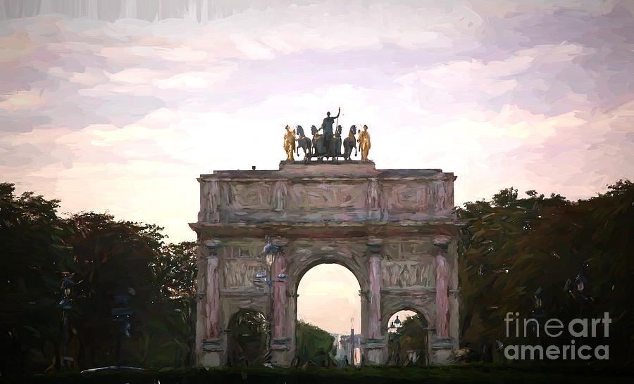 Arc de Triomphe de Carousel Paint  Digital Art by Chuck Kuhn