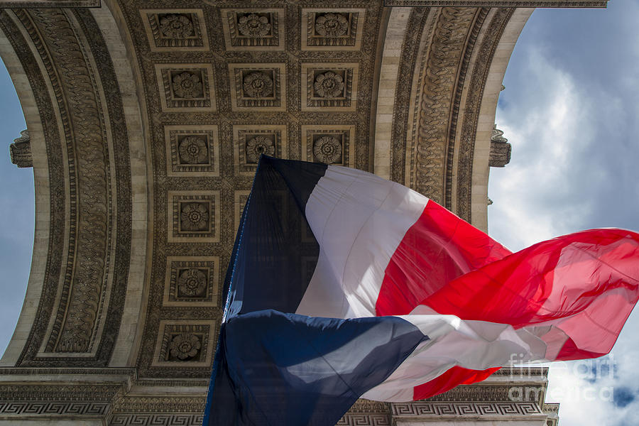 Arc de Triomphe Flag - Paris Photograph by Brian Jannsen