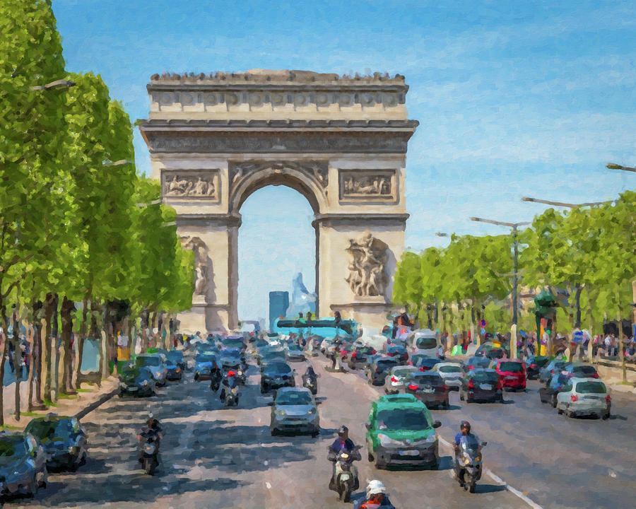 Arc de Triomphe- Painted effect Photograph by Joe Myeress
