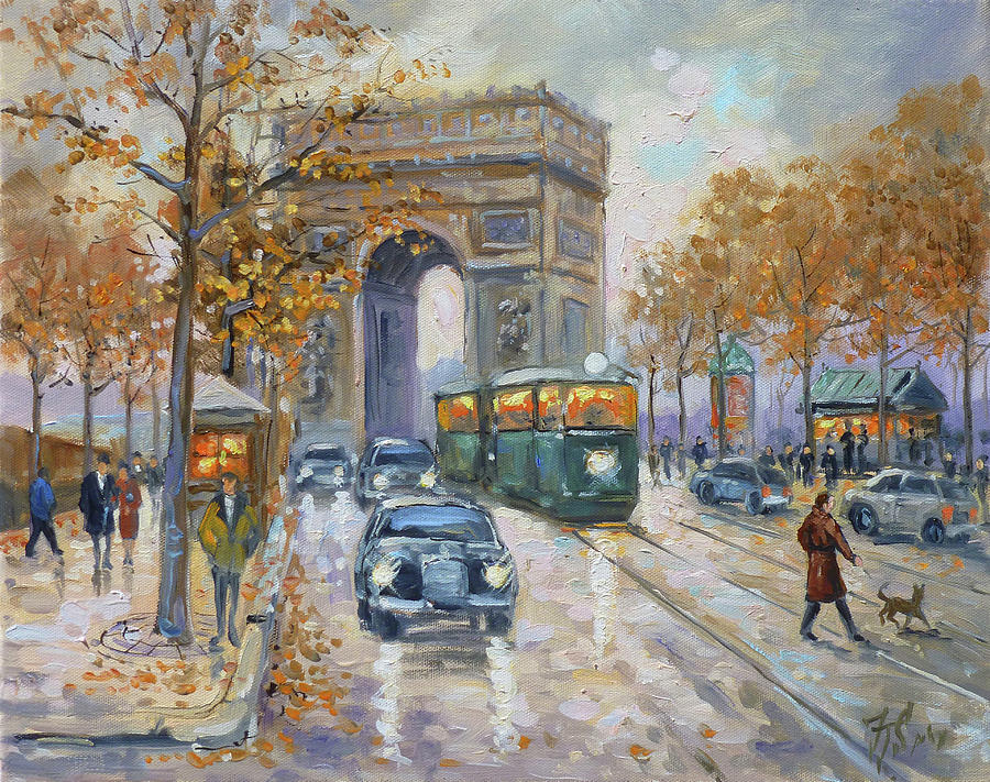 Arc de Triomphe, Paris Painting by Irek Szelag