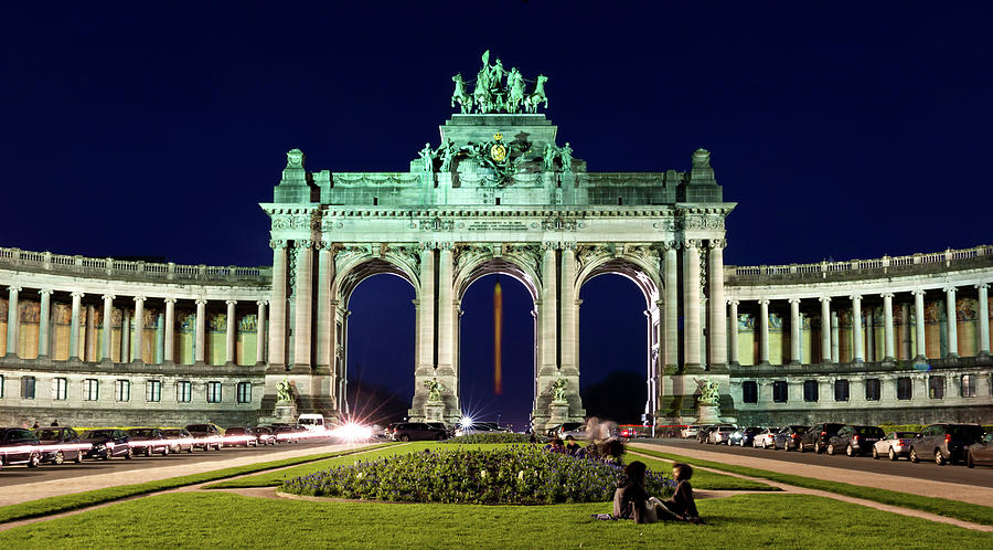 Arcade Du Cinquantenaire At Night - Brussels Photograph By Barry O Carroll