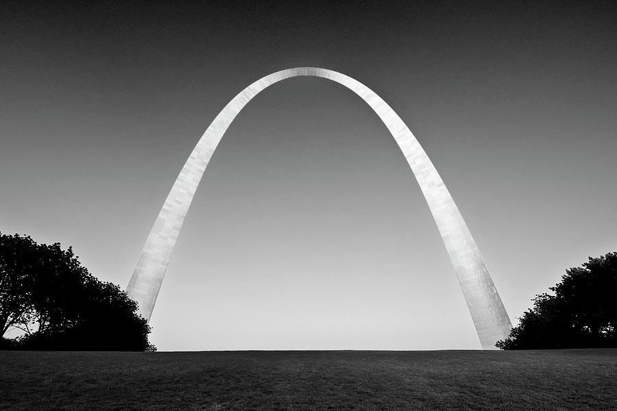 St. Louis Photograph - Arch 2 BW by John Gusky