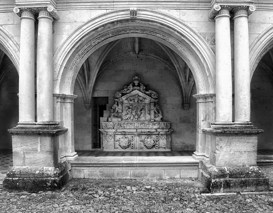Arch at Fontevraud Abbey BW Photograph by Dave Mills