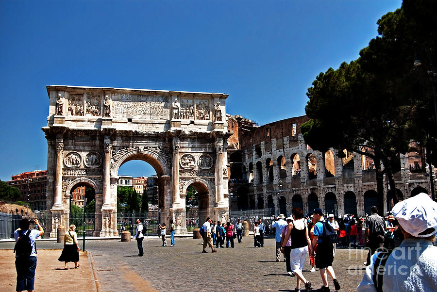 Architecture Photograph - Arch Of Constatine And Roman Coliseum by Rich Walter