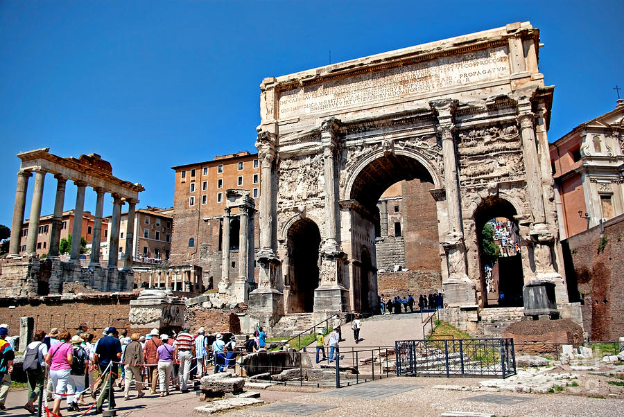 Architecture Photograph - Arch Of Septimius At The Roman Forum by Rich Walter