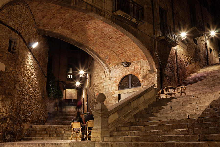 Arch of the Agullana Palace at Night in Girona Photograph by Artur Bogacki