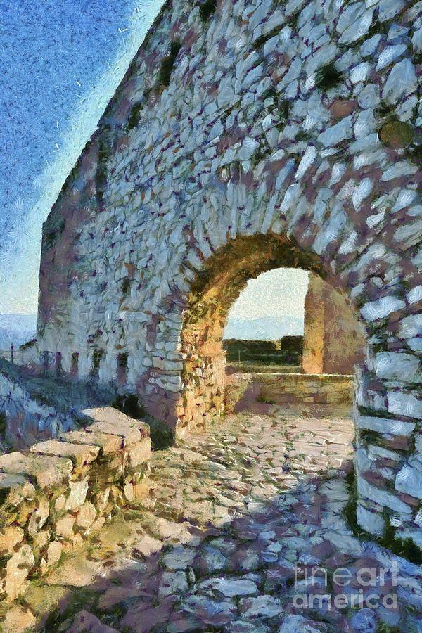 Arch on Palamidi castle Painting by George Atsametakis