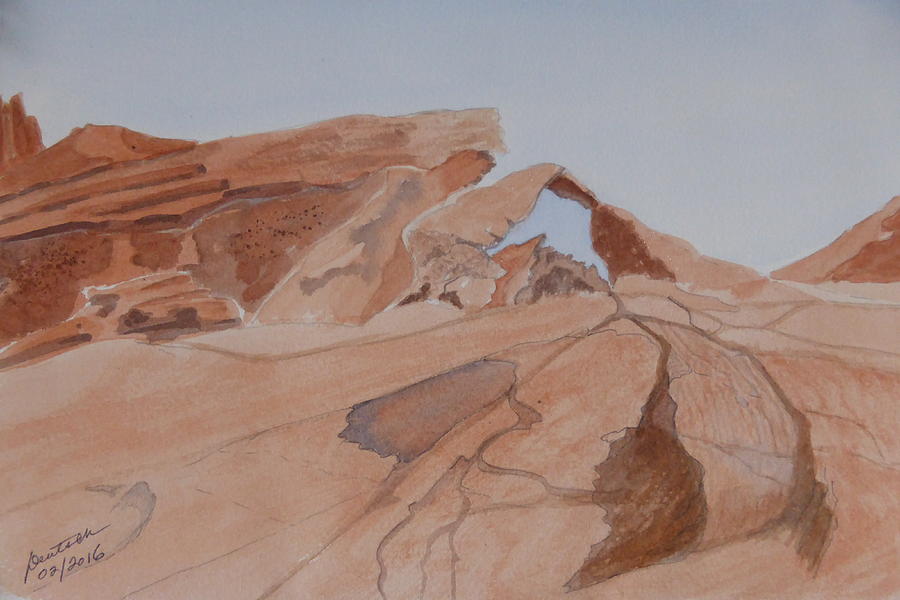 Arch Rock - a watercolor sketch Painting by Joel Deutsch