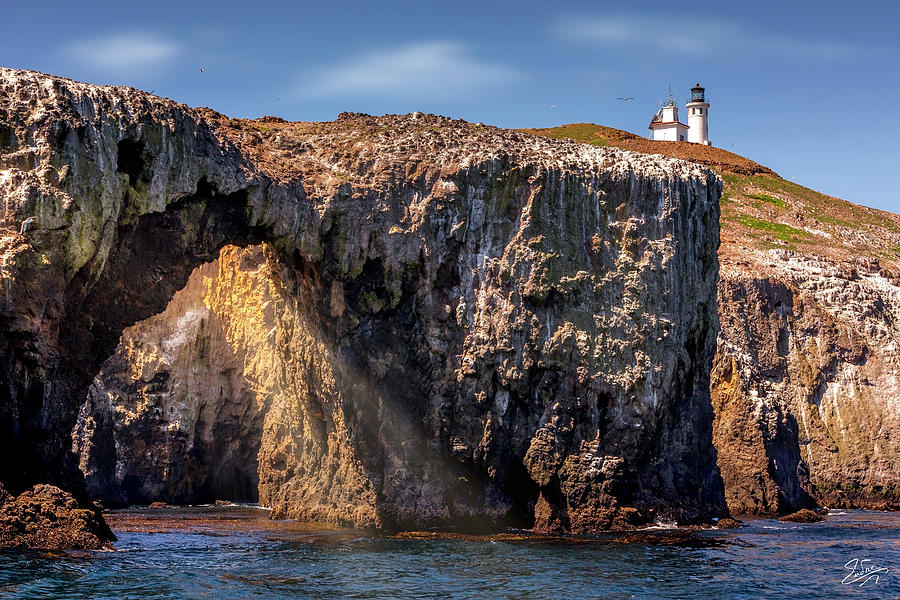 Arch Rock and Lighthouse Photograph by Endre Balogh