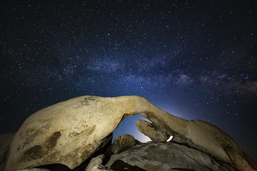 Joshua Tree National Park Photograph - Arch Rock Milky Way w/ Moon Rising by Casey Kiernan