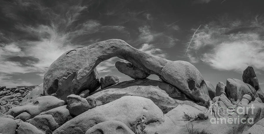 Summer Photograph - Arch Rock Panorama BW by Michael Ver Sprill
