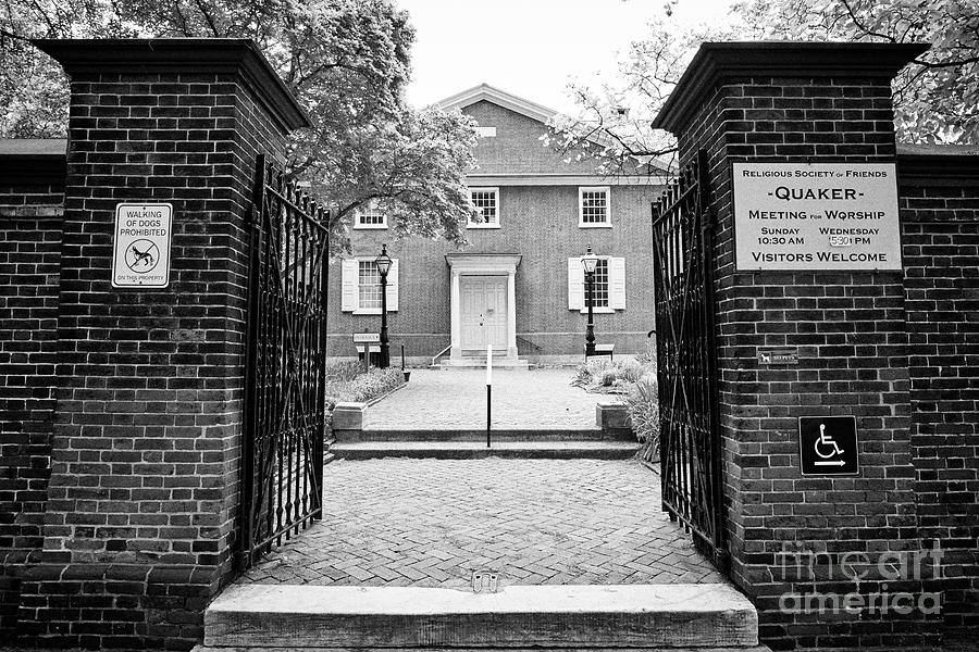 Arch Photograph - arch street religious society of friends quaker meeting house Philadelphia USA by Joe Fox
