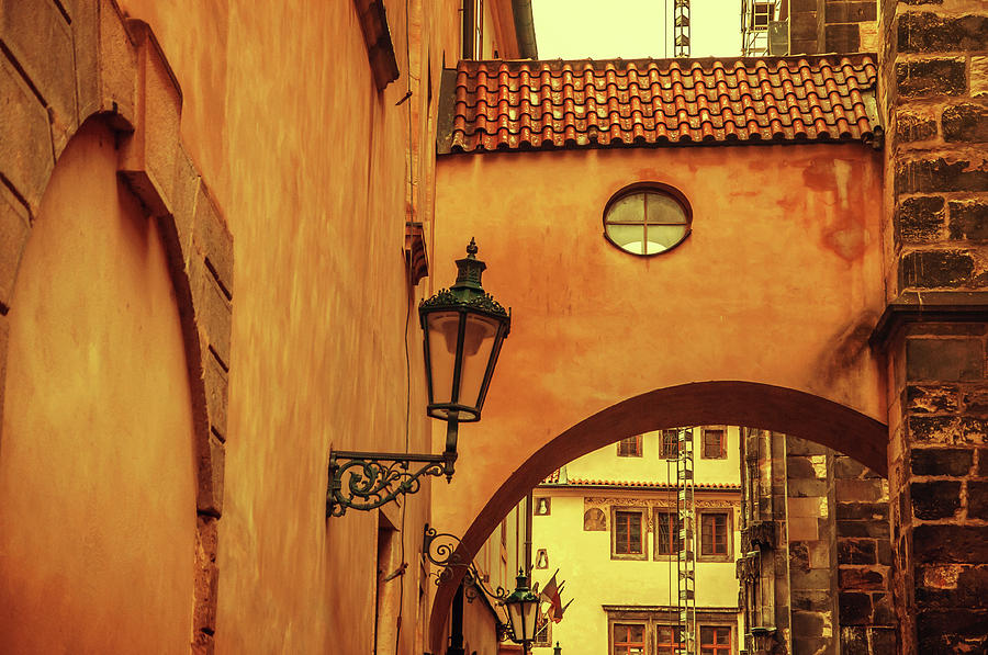 Arch Way in Old Town. Series Golden Prague Photograph by Jenny Rainbow