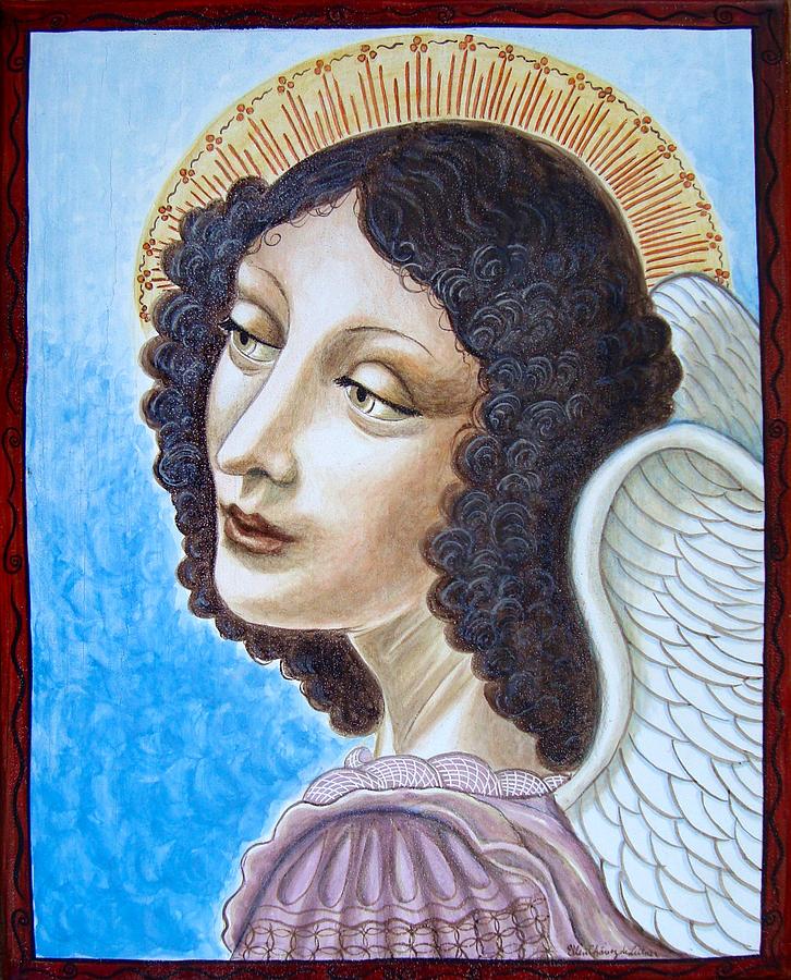 Archangel Contemplating the Holy Child Painting by Ellen Chavez de ...