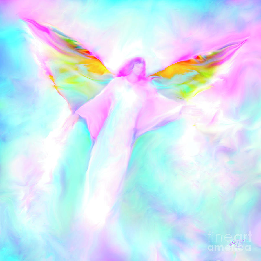 Angels Painting - Archangel Gabriel in Flight by Glenyss Bourne