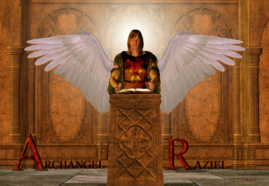 Book Painting - Archangel Raziel by Valerie Anne Kelly