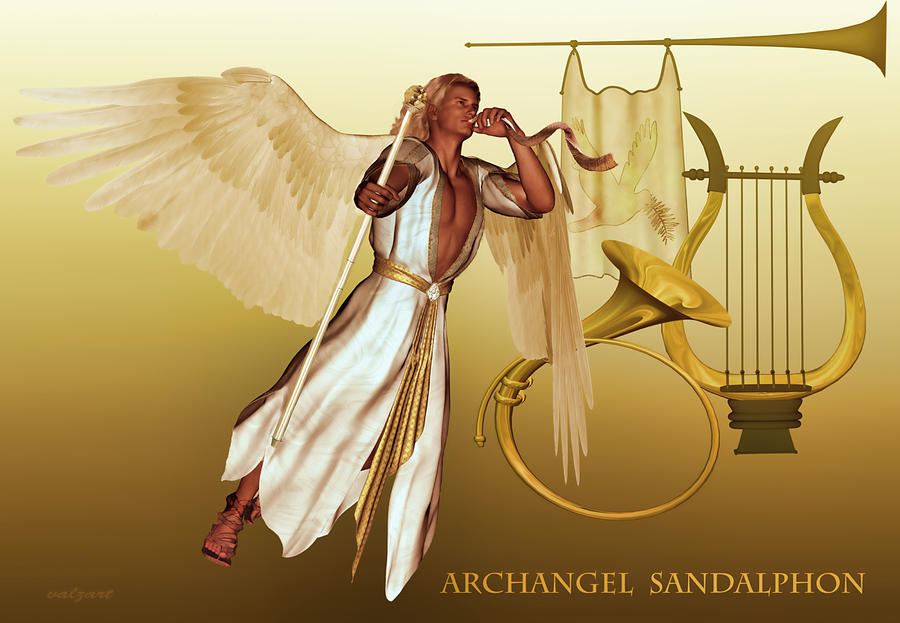 Music Digital Art - Archangel Sandalphon by Valerie Anne Kelly