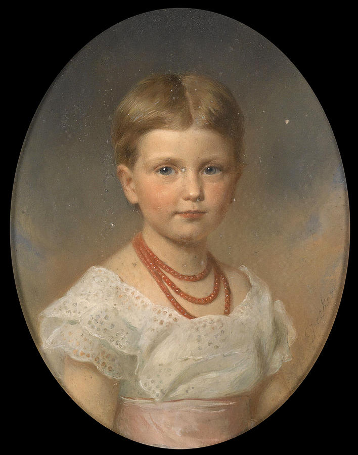 Archduchess Luise of Austria. Child Portrait Drawing by Georg Decker