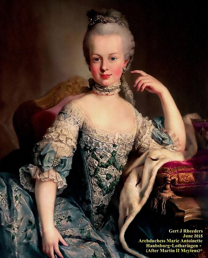 Archduchess Marie Antoinette Habsburg Lotharingen After Martin II Meytens Painting
