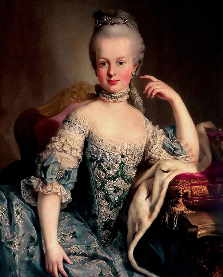 Archduchess Marie Antoinette Habsburg Lotharingen After Martin II Meytens  V b Painting by Gert J Rheeders