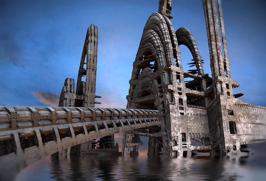 Arched Bridge Digital Art by Hal Tenny