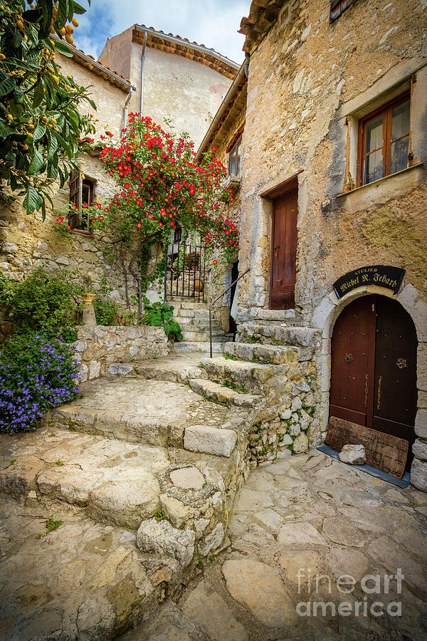 Arched Cobblestone Stairway In Eze, France 2 Photograph by Liesl Walsh