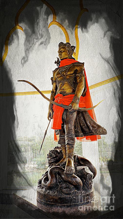 Archer Of Siam - Antique Bronze Statue Photograph by Ian Gledhill