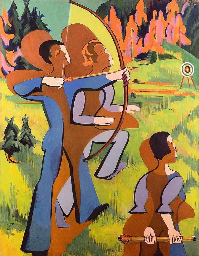 Vintage Painting - Archers by Mountain Dreams