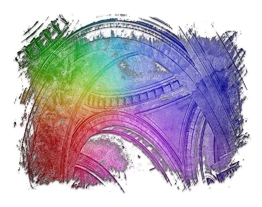 Arches Abound Cool Rainbow 3 Dimensional Photograph by DiDesigns Graphics