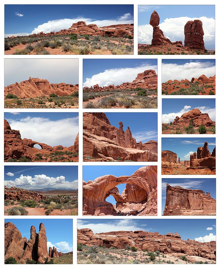 Arches Collage White Background Photograph by Mary Bedy