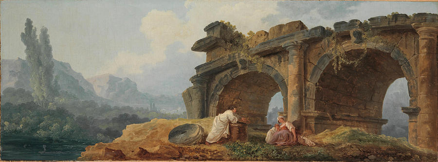 Hubert Robert Painting - Arches in Ruins by Hubert Robert