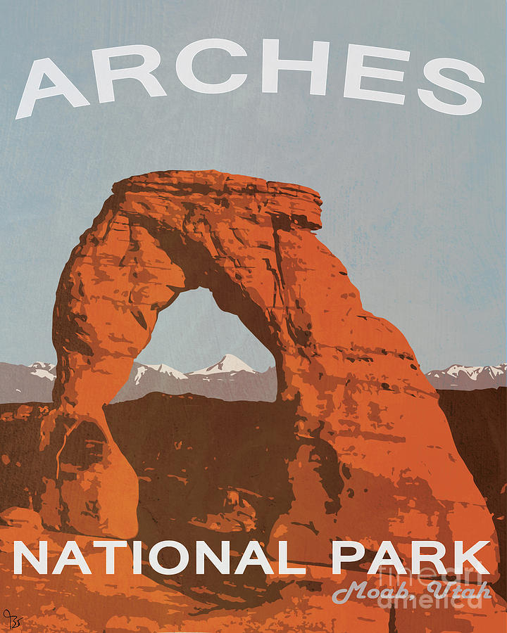 Arches National Park Moab Utah Retro Classic Poster Painting by Vintage Collectables