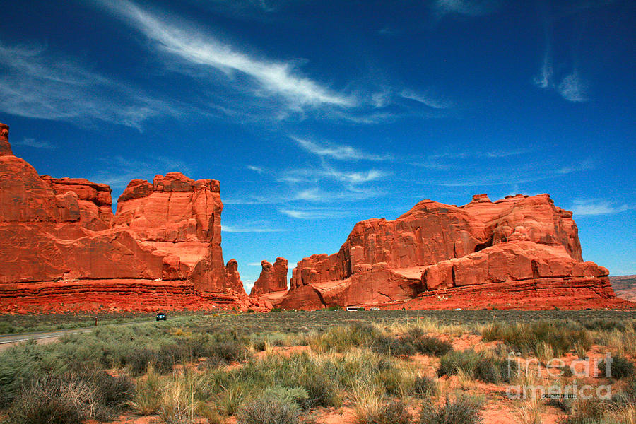 Arches National Park, Park Avenue Painting by Corey Ford